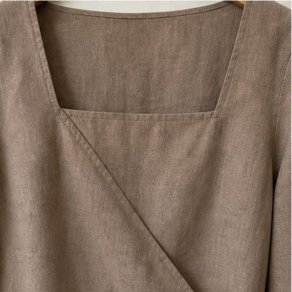 Taupe Ruffle Blouse - Picture 4 of 6